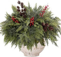 12 Artificial Cedar Stems, 17.5", with 2 Pine Cone Sprays and 3 Berry Picks by Unknown