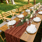 LemonRoad 4 Pcs 20ft Cheesecloth Table Runners Boho Gauze, Terracotta - Image 4