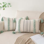 BUIOVBEY Boho Throw Pillow Covers Woven Tufted Pillow Cases with Tassels by BUIOVBEY