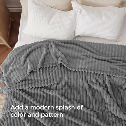 Bedsure Soft Cal King Size Blanket for Bed Frost Gray 102"x96" - Image 3