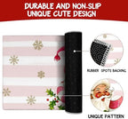 Merry Christmas Kitchen Rugs and Mats Set of 2,Pink Christmas Trees Santa Claus Joy Xmas Winter Holiday Sink Floor Mat Non Skid Washable for Home Farmhouse Christmas Decor 17"x47"+17"x30" - Image 7