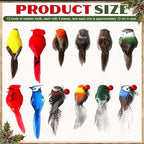 36 Pcs Clip on Bird Ornaments for Christmas Tree, 12 Style - Image 4