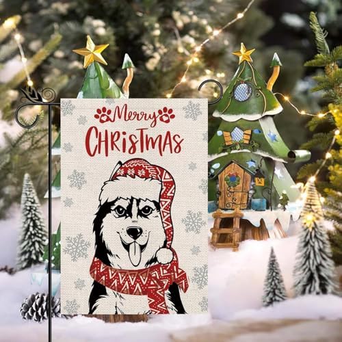 Seasonal Garden Flags Husky Double Sided Flags Set of 11 Holiday Farmhouse Indoor Outdoor Yard Lawn Christmas Gifts Decorations 12.5x18 Inch - Image 4