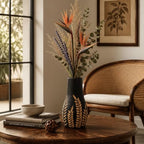 Home Decor Vases for Centerpieces,Wood Flower Vase for Living Room Decor，Black Boho Bookshelf Desk Entry Way Coffee Table Decor,Kitchen Office Laundry Bedroom Decor Aesthetic Vases for Flowers - Image 2