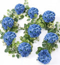 6ft Dusty Blue Hydrangeas Artificial Floral Garland Decoration for Mantle by Maysing