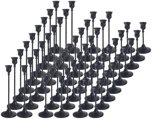 54 pcs Gold Candlestick Holders Set, 3 Sizes Metal Taper Candle Holders Weighted with Anti-Slip Pad, Vintage Finish Candle Sticks for Wedding Centerpieces, Christmas Mantel, Fireplace & Table Decor by Unknown