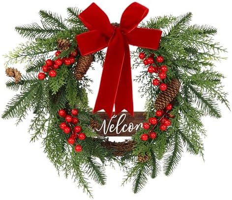 Christmas Wreaths for Front Door Decor Flower, 20" Winter by Culudea