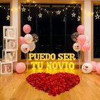 Puedo Ser Tu Novio Light Up Letters with 1000 Rose Petals - Image 6