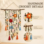 Bohemian Crochet Flowers Wall Decor Handmade Macrame Hanging (3PCS) - Image 4