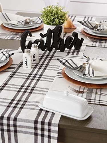 DII Home Sweet Farmhouse Table Top Collection Stylish Décor for Family Dinners, Dinner Parties, Weddings & Everyday Use, Table Runner, 14 x 108, Black Plaid - Image 6