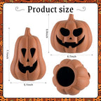 Tioncy Halloween Decor Terracotta Jack O Lantern Pumpkin Decor,Brown - Image 2