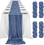 LemonRoad 4 Pcs 20ft Cheesecloth Table Runners Boho Gauze, Dusty Blue by Unknown