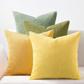Topfinel 24x24 Decorative Large Throw Pillows Covers Set of 4,Yellow Green Mix Design Corduroy Bed Cushion Case,Couch Sofa Living Room Euro Shams No Insert,Summer Home Decor by Topfinel