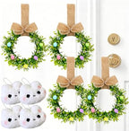 9'' Easter Wreaths for Front Door, 2026 Upgraded Small Easter Wreath, Easter Wreath for Kitchen Cabinets Window, Mini Spring Artificial Spring -Green Decor for Home, Farmhouse (4PCS) by Unknown
