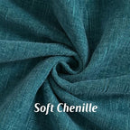 FUTEI Pack of 2 Chenille Throw Pillow Covers 22x22 Inch, Teal - Image 2