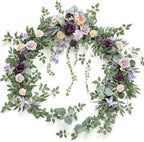 Ling's moment Purple Artificial Flower Garland Wedding Arch 9 FT by LingsMoment