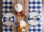 DII Navy Blue Tablecloth, 70 Inch Round, Navy & Cream Buffalo Check Plaid - Image 4