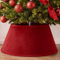 Skylety Red Velvet Christmas Tree Collar 24‘’ Tree Base Cover by Skylety