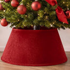 Skylety Red Velvet Christmas Tree Collar 24‘’ Tree Base Cover by Skylety
