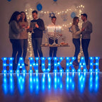 Ganeen 8 Pcs Hanukkah LED Letter Lights Battery Powered Blue Marquee Sign - Image 6