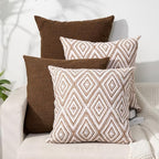 HPUK Throw Pillow Covers 18x18, Set of 4, Chocolate Couch Pillow Covers by HPUK
