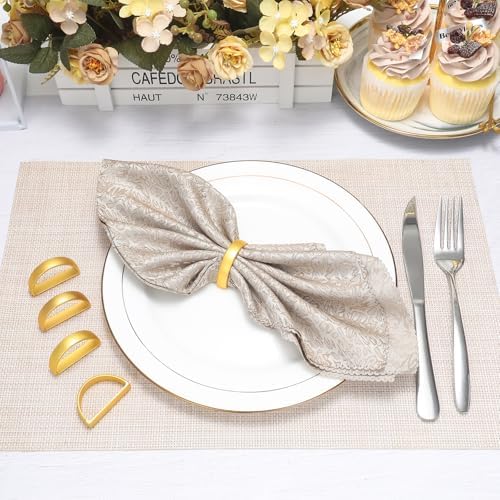 KPOSIYA Metal Gold Napkin Rings Set of 72 for Fall Thanksgiving Christmas - Image 3