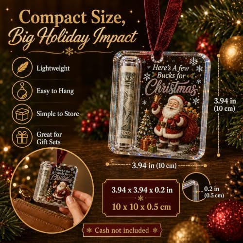 14Pcs Christmas Money Holders for Cash, 2027 Cash Gift Holder Ornament, Crystal Holiday Money Holder, Hanging Christmas Ornaments for Tree Decor & Stocking Stuffer Gifting (14PCS) - Image 3