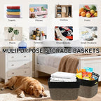3 Pack Woven Baskets,Storage Baskets for Shelves with Handles - Image 6
