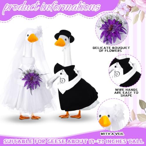 Abbylike 2 Set Wedding Porch Goose Outfits Bride and Groom - Image 3