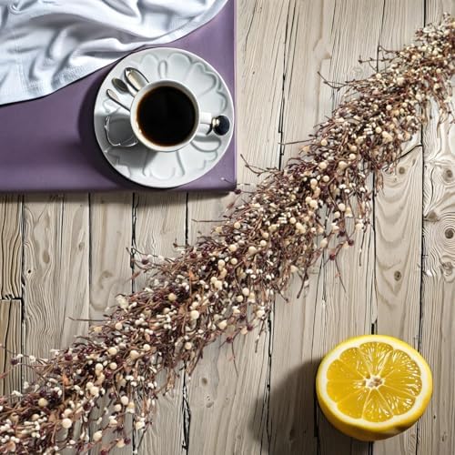 60" Pip Berry Garland - Artificial Spring and Summer Decorative Garland with Burgundy Cream Berries, Perfect for Front Door, Mantel, Centerpiece and Table Display Seasonal Décor - Image 5