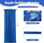 Royal Blue Sequin Backdrop Curtains,2 Panels 4FTx8FT Shimmer Party Backdrop - Image 3
