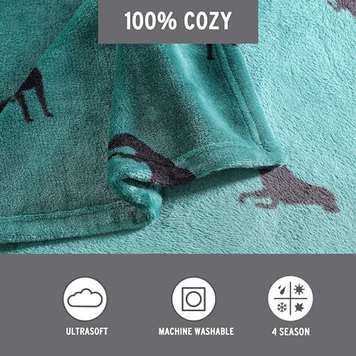 Eddie Bauer - Throw Blanket, Ultra-Soft & Reversible Plush Bedding, Blanket for Couch & Bed (Buddy The Dog Green, 50" x 60") - Image 2