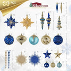 SHareconn 80Pcs Christmas Tree Ornaments Set Christmas Tree Decorations - Image 2