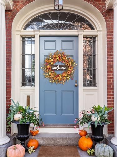26'' Large Fall Wreaths for Front Door (Welcome Sign) - Image 2