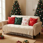 Tiamon 4 Pcs Christmas Throw Pillow Covers 18 x 18 Inch Embroidered Plush - Image 6