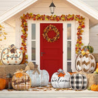 Moucuny Set of 6 Outdoor Fall Decoration for Home Porch, Pumpkin Signs - Image 2