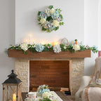 Valery Madelyn 18" Hydrangeas Spring Summer Wreaths for Front Door - Image 6