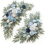 Artificial Wedding Arch Flowers Kit(Pack of 2) for Wedding Arch, Bridal Shower, Ceremony and Reception Backdrop Decoration (Blue Inspiration) by WEIERYUE