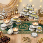 MTLEE 20 Pcs Ramadan Mubarak Scented Candles Bulk, 1 oz Eid Wax Candles, Muslim Islam Meditation Decor, Islamic Ramadan Gifts for Family Home Eid Celebration Party Favor, Assorted Scents(White Gold) - Image 4