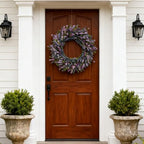 26 Inch Purple Lavender Flower Wreath for Front Door, Spring Summer Forsythia Lavender Flowers Wreath for Indoor and Outdoor Decor, Rustic and Farmhouse Purple for Home - Image 3