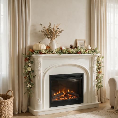 6FT Fall Garland with Lights for Thanksgiving Mantel Decor for Fireplace - Image 3