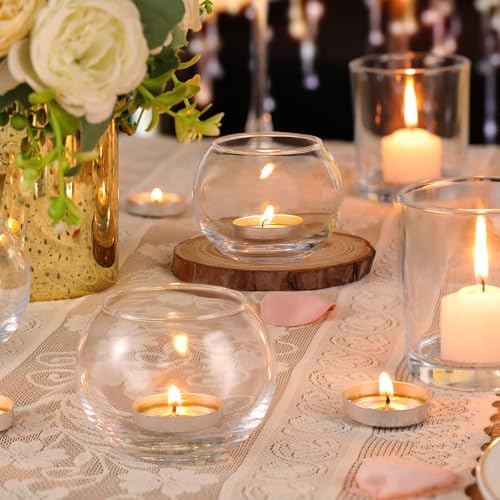 Volens 30pcs Assorted Clear Votive Candle Holders Bulk, Large Glass Votives - Image 2