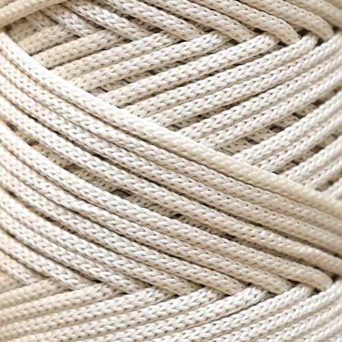 Makromecity 2 Skeins Polyester Macrame Cord 3mm x 131 Yards (394 Feet) Polypropylene Ecru Cord for Crochet, Crafts, Wall Hangings, Bags, Underplate, Rug - Image 2