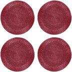 Lightnpro Handmade Beaded Placemats Set of 4 – 13 Inch Round Maroon Charger Mats | Handcrafted Artisan Table Accessories, Elegant Decorative Dining Table Décor for Holidays & Celebrations - Image 7