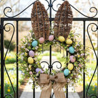 Suncalla 14.5 Inch Easter Grapevine Bunny Ears Wreath Accessory with Iron Wire Rattan Wreath Decoration Bunny Ears Decor Accessories Bendable for Front Door Easter Farmhouse Wreaths Accessories - Image 6