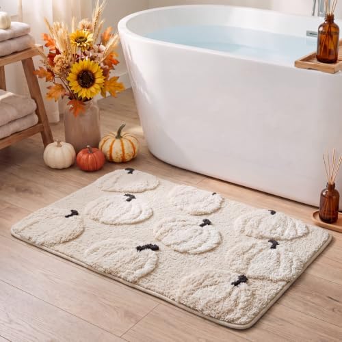 Capoda 1 Pcs Fall Bathroom Rug 20 x 30 Inch, Pumpkin, Beige by Capoda