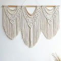 guzhiou large macrame wall hanging - Boho Tapestry Macrame Wall Decor Art- Chic Bohemian Handmade Woven Tapestry Home Decoration for Bedroom Living Room Apartment Wedding Party - 43"x32" (Wood bead) by guzhiou