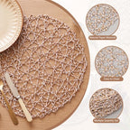 Threehoney Paper Braided Round Placemats, Set of 36, Sand, 13 in - Image 3