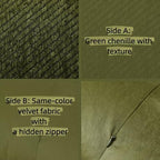 Chenille Velvet Pillow Covers 18x18 Dual Side 2 Pack Green - Image 2