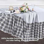 Fanqisi Ruffle Table Cloth Gray Ruffle Tablecloth - 80 x 120 Inch Polyester Tablecloths Rectangle Table Cover for Birthday Wedding Picnic Christmas Party Decoration - Image 5
